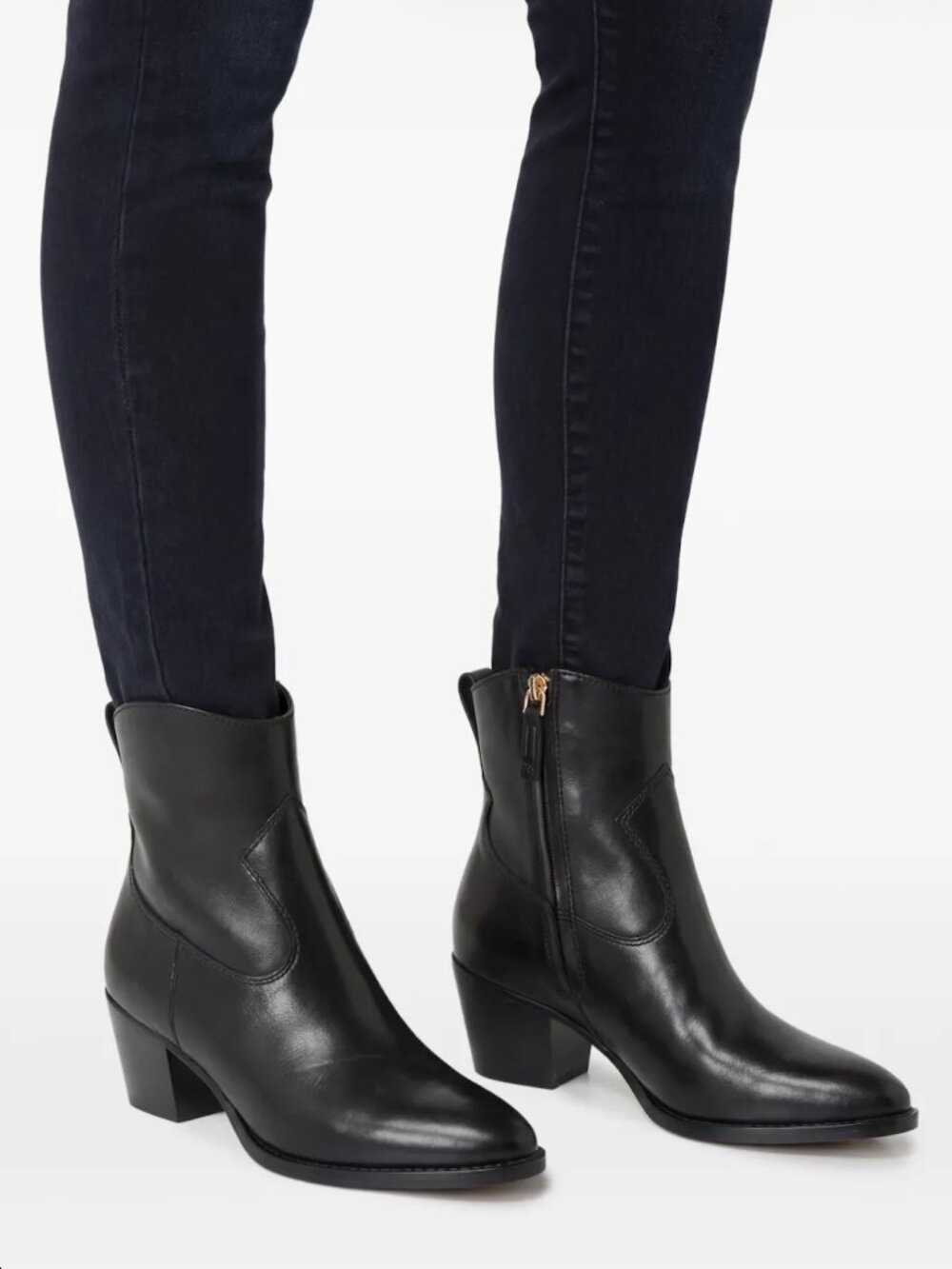 Lauren Ralph Lauren 60mm Harpher leather pointed-toe zip boots size 9